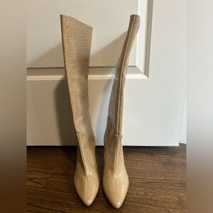 Aquatalia Patton Tall Boot Croc Embossed Patton Leather